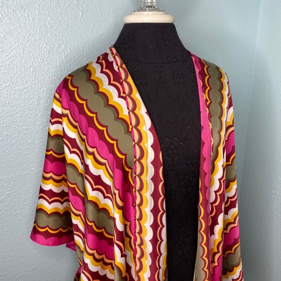 New Cato Retro Long Fringe Kimono - Picture 4 of 12